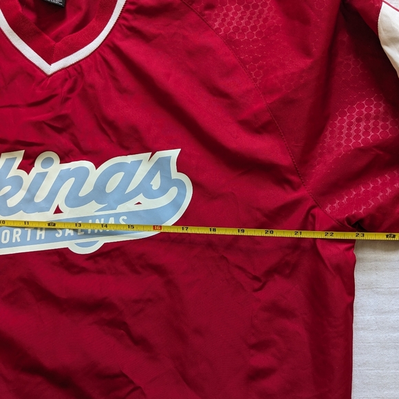 Holloway Pullover Windbreaker Jacket Mens Medium Red Vikings North Salinas Y2K - Picture 6 of 8